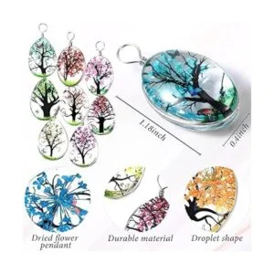 Junkin 12 colgantes de árbol de flores secas de colores_2