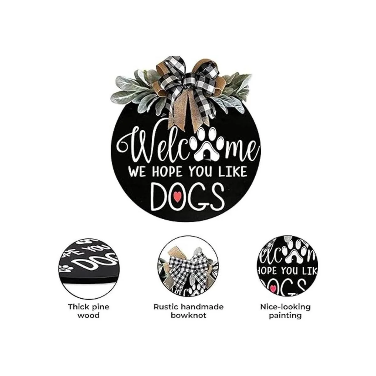 Percha para puerta de corona de bienvenida de 12 pulgadas_3