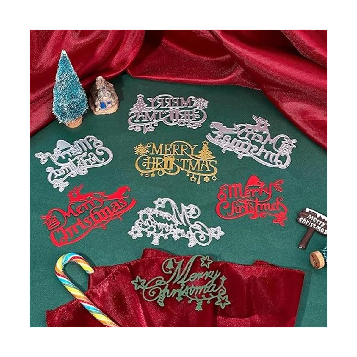 GLOBLELAND 4 plantillas grandes de corte de metal de Feliz_3