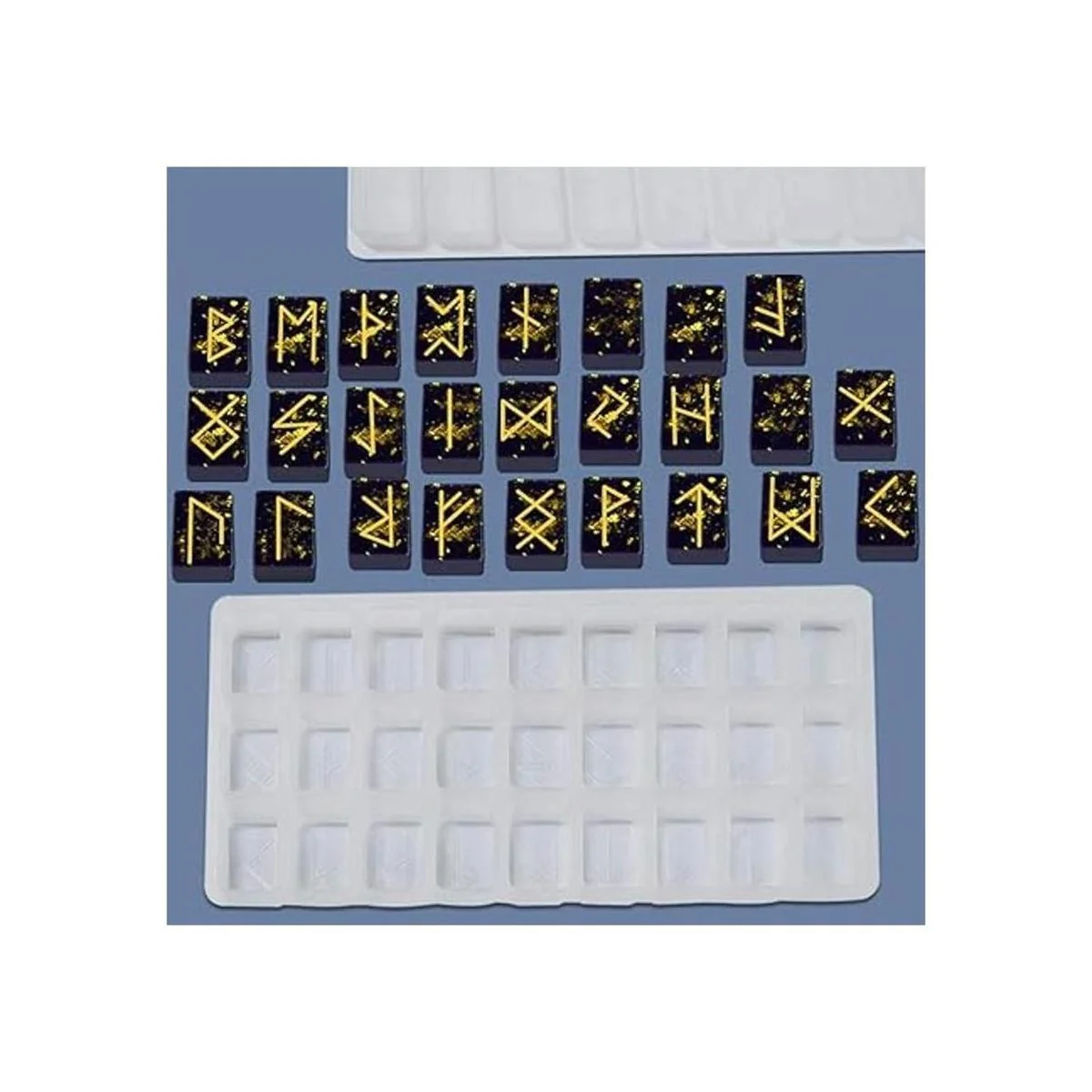 Juego de 2 moldes de resina de silicona FineGood Rune_5