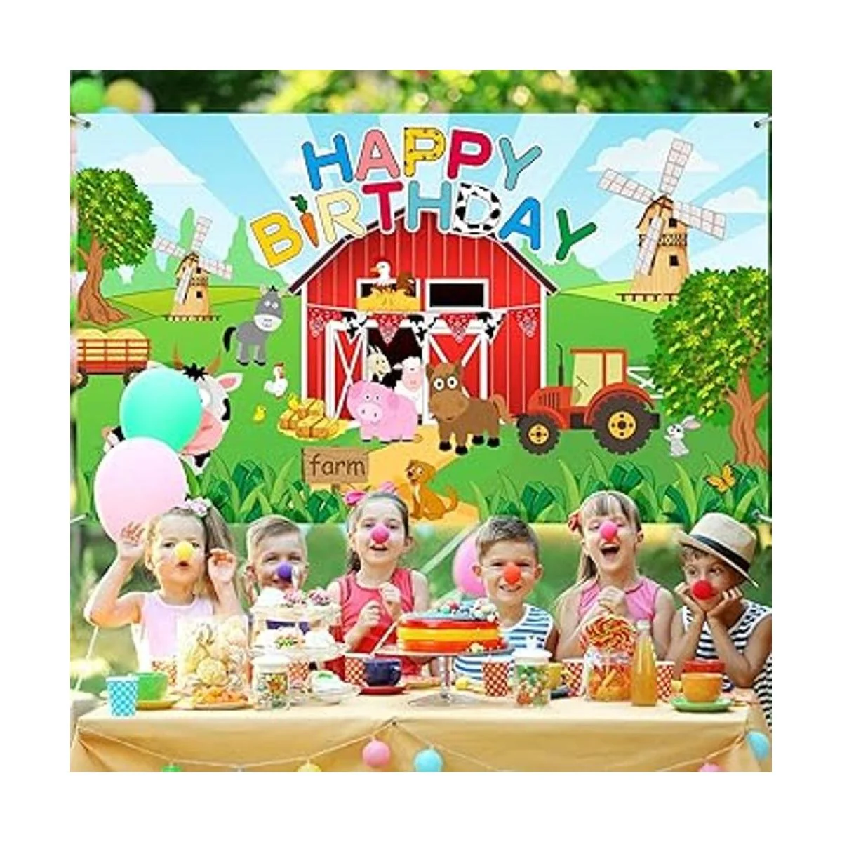Tatuo Suministros de fiesta de cumpleaños de granja fondo_5