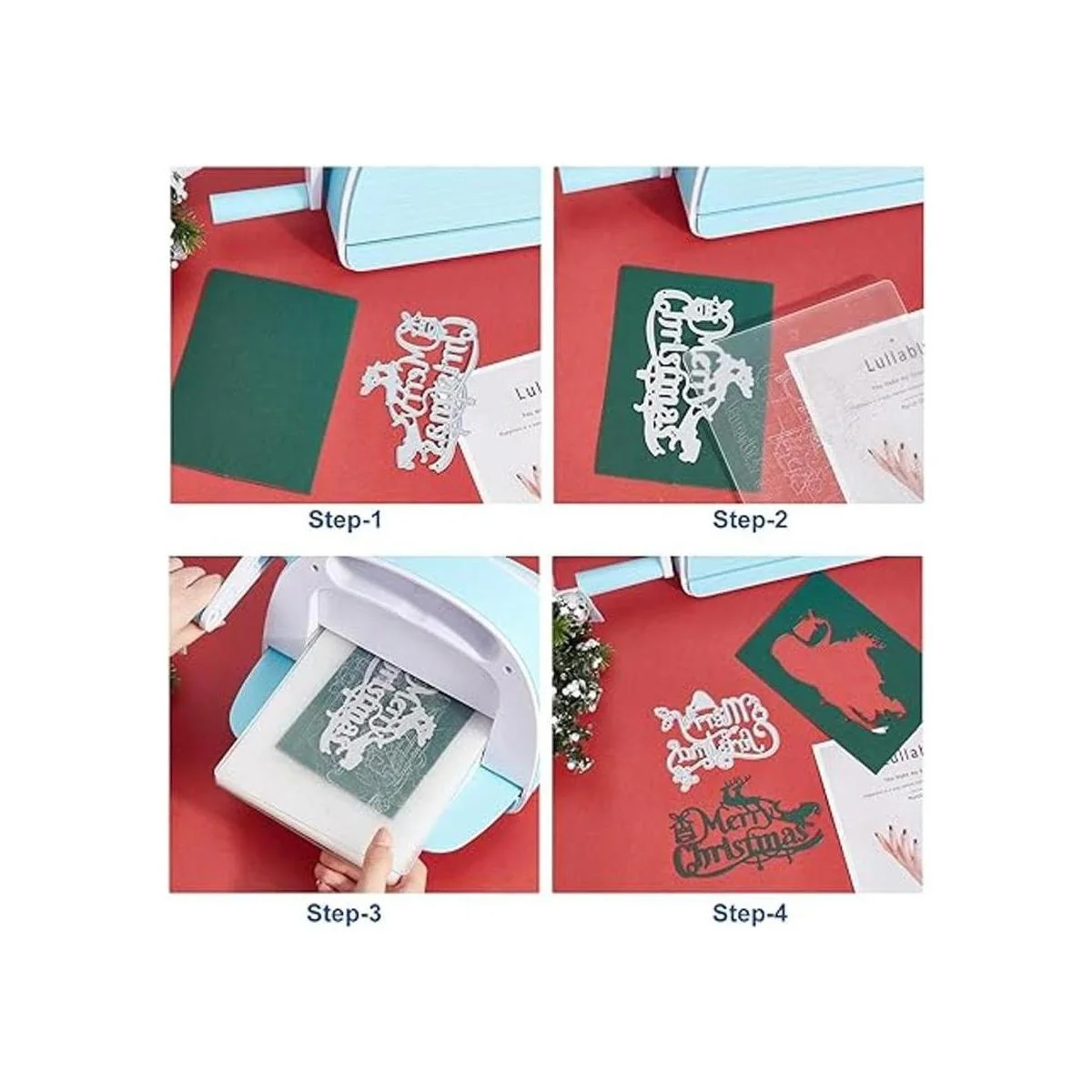 GLOBLELAND 4 plantillas grandes de corte de metal de Feliz_5