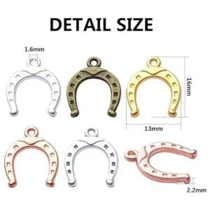 100 abalorios de herradura colgantes de aleación vintage_3