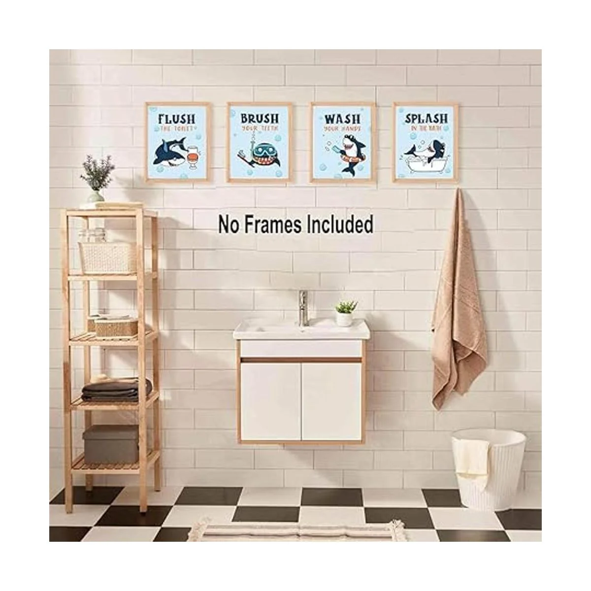 Divertidas reglas de decoración de baño de tiburón_3