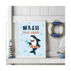 Divertidas reglas de decoración de baño de tiburón_5