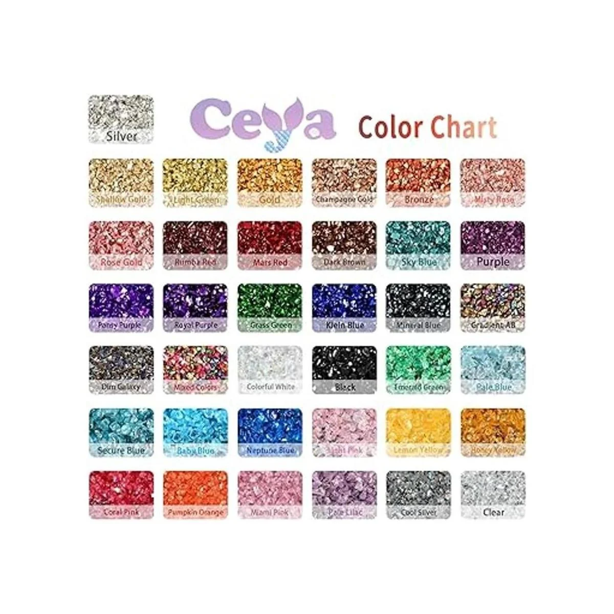 Ceya 5.3 onzas 5.29 oz de vidrio irregular triturado_3
