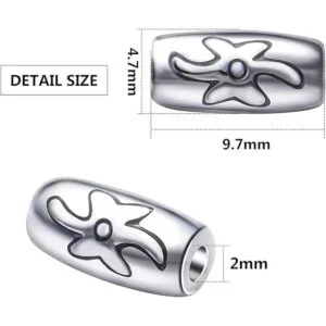 BronaGrand 100 cuentas espaciadoras tibetanas de plata_3