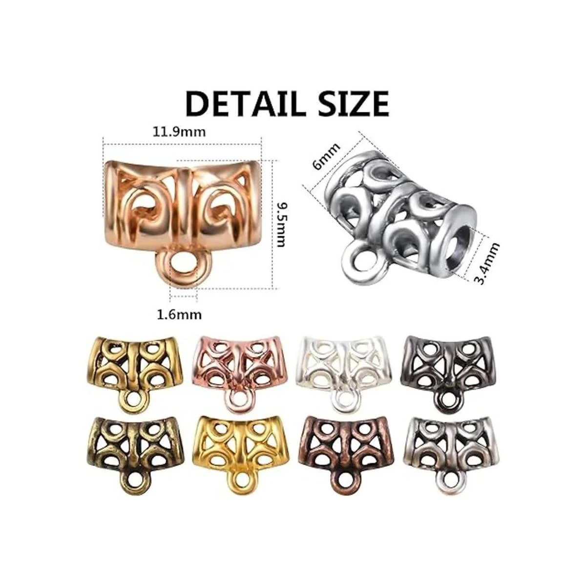 Cuentas para conectores 90 piezas de cuentas de tubo de_3