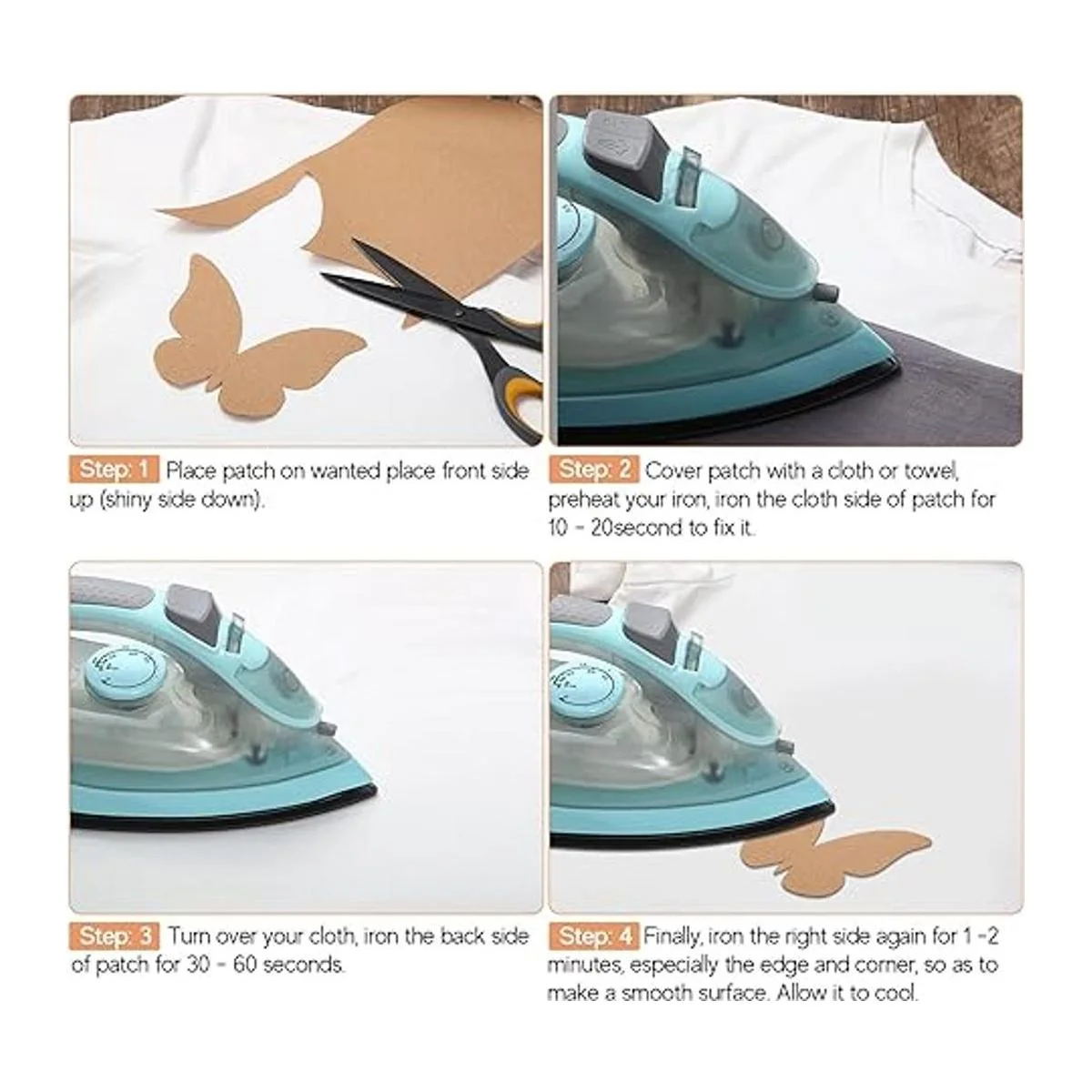 15 hojas de tela de reparación para planchar de 4.92 x 11_6