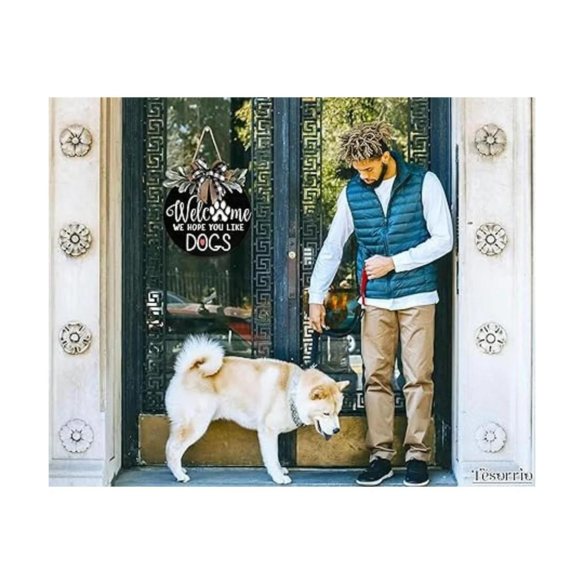 Percha para puerta de corona de bienvenida de 12 pulgadas_4