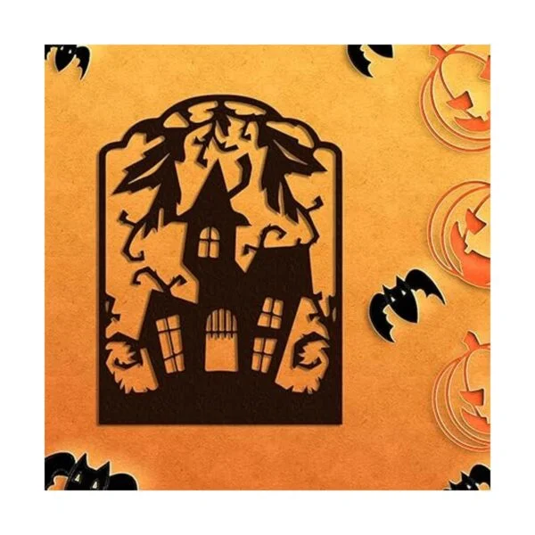 Troqueles de corte de fondo de la casa de Halloween_3