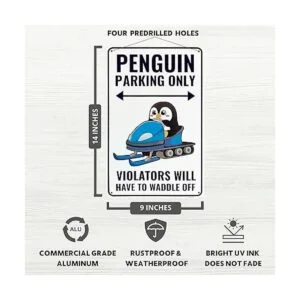 Venicor Decoración de letrero de pingino 9 x 14_2