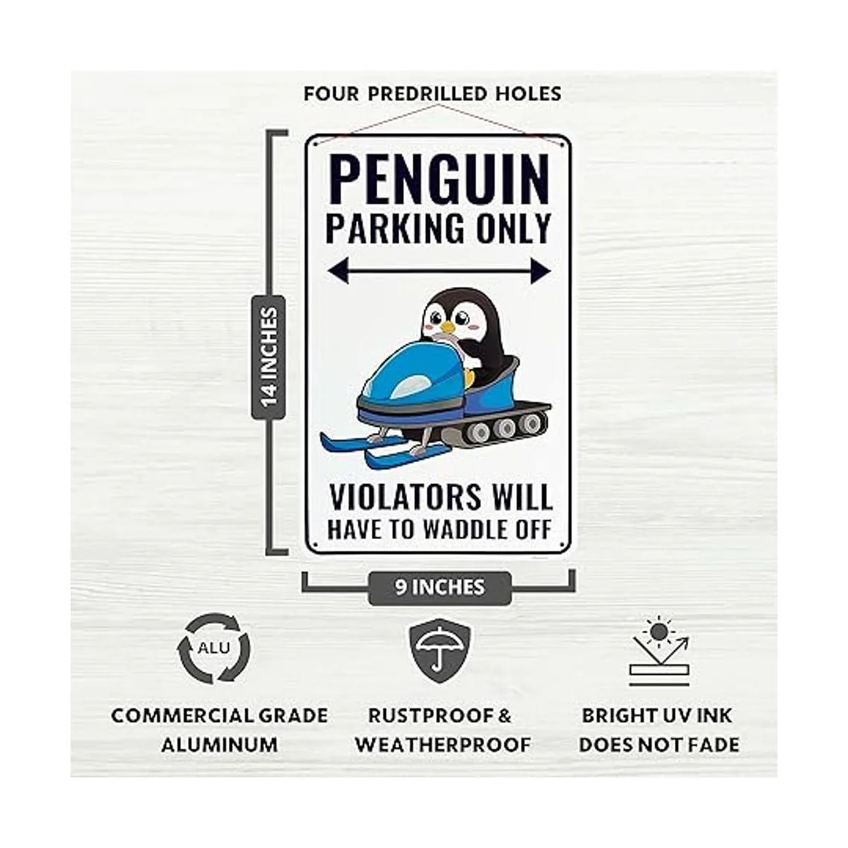 Venicor Decoración de letrero de pingino 9 x 14_2