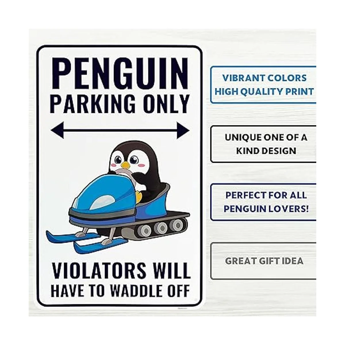 Venicor Decoración de letrero de pingino 9 x 14_3