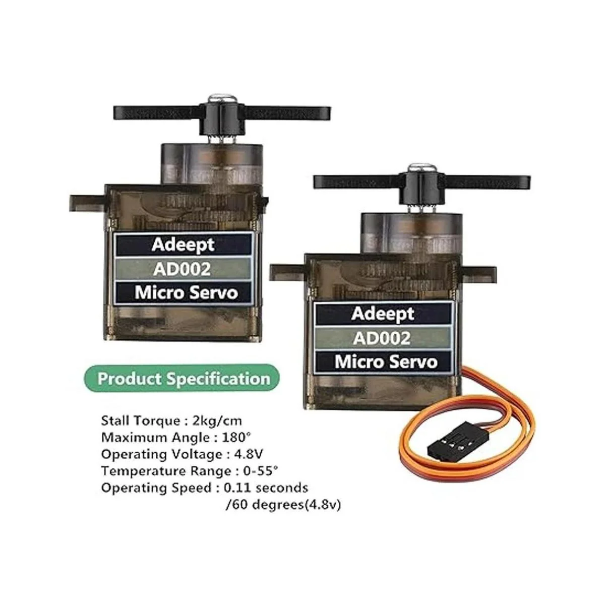 Adeept AD002 2 piezas compatibles con MG90S 9G Micro_5
