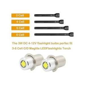 3W DC 412V LED linterna bombillas reemplazo para Maglite_3