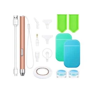 Juego de 15 herramientas de pintura con diamantes LED 5D_1