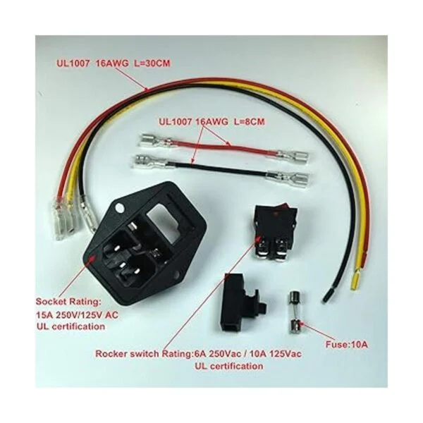 FILSHU 10A 250V Enchufe de entrada módulo enchufe_7