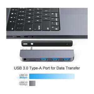 Qwiizlab Adaptador de concentrador USB C 5 en 1 USB 3.0_3