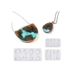Moldes para colgantes de resina de isla paquete de 4 de_3