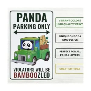 Venicor Cartel de panda 9 x 14 pulgadas Aluminio_3