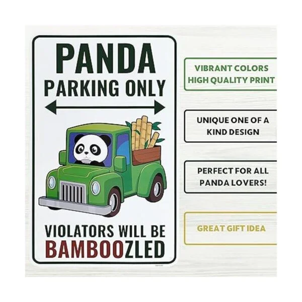 Venicor Cartel de panda 9 x 14 pulgadas Aluminio_3