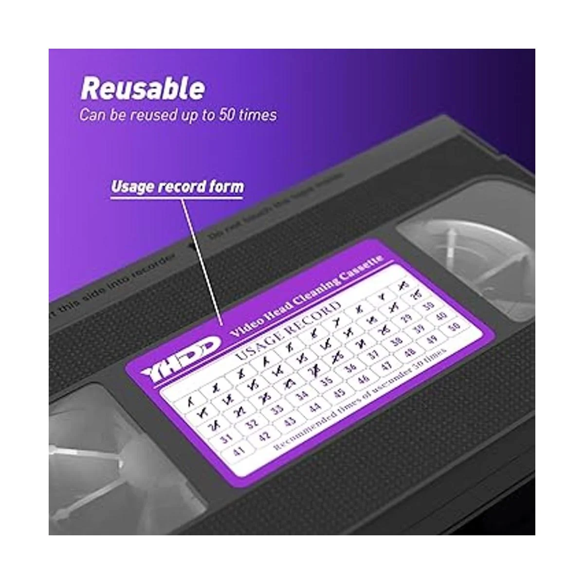 YHDD Cinta limpiadora de cabeza VCR para reproductores_6