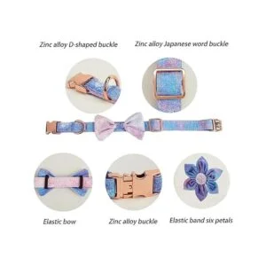 Collar de perro floral para niña y perro suave cómodo_3