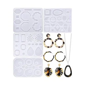 4 piezas de moldes de resina para aretes moldes de_1