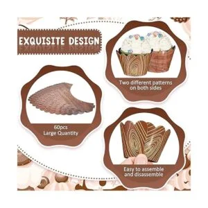 60 envolturas de magdalenas de grano de madera para_3