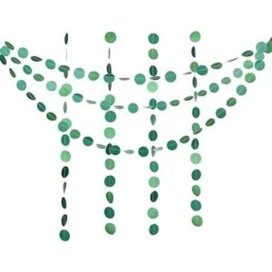 Guzon Guirnalda de papel verde con diseño de círculo_1