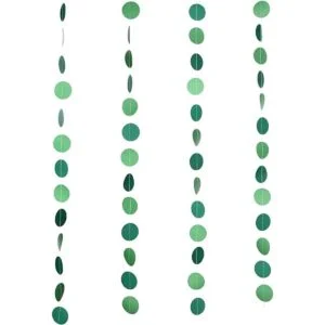 Guzon Guirnalda de papel verde con diseño de círculo_3