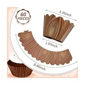 60 envolturas de magdalenas de grano de madera para_2
