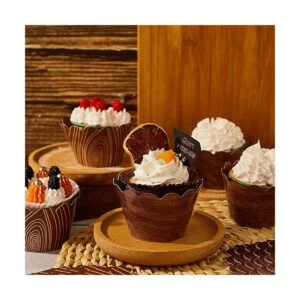 60 envolturas de magdalenas de grano de madera para_5