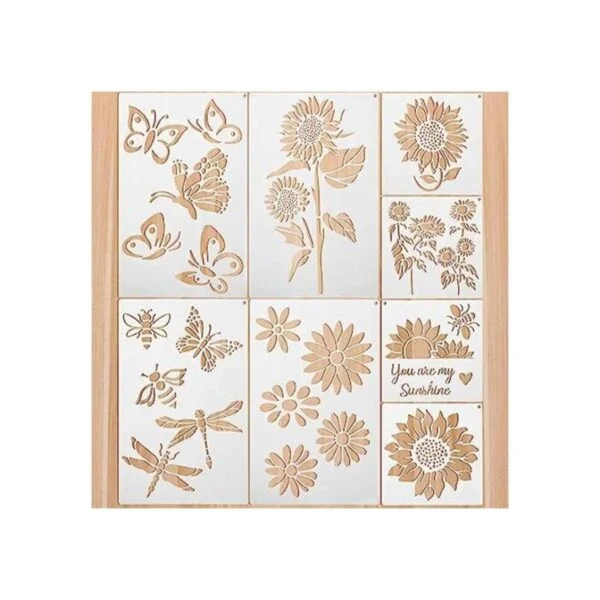 8 plantillas de pintura de mariposas de girasol para_1