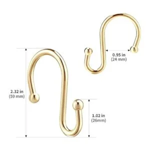 Ganchos dorados para cortina de ducha juego de 12 ganchos_7