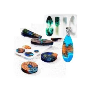Moldes para colgantes de resina de isla paquete de 4 de_5