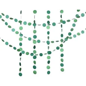 Guzon Guirnalda de papel verde con diseño de círculo_2