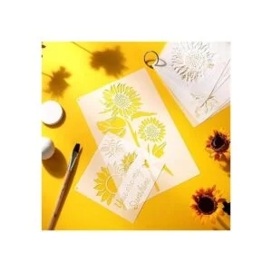 8 plantillas de pintura de mariposas de girasol para_5