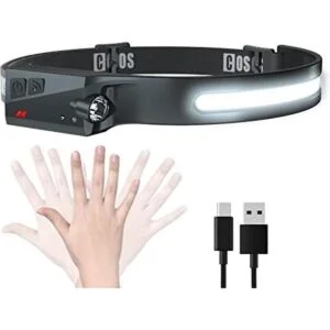 COSOOS Linterna frontal LED recargable luz ancha de 1000_1