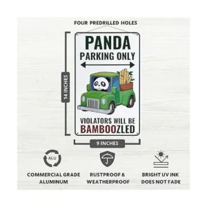 Venicor Cartel de panda 9 x 14 pulgadas Aluminio_2