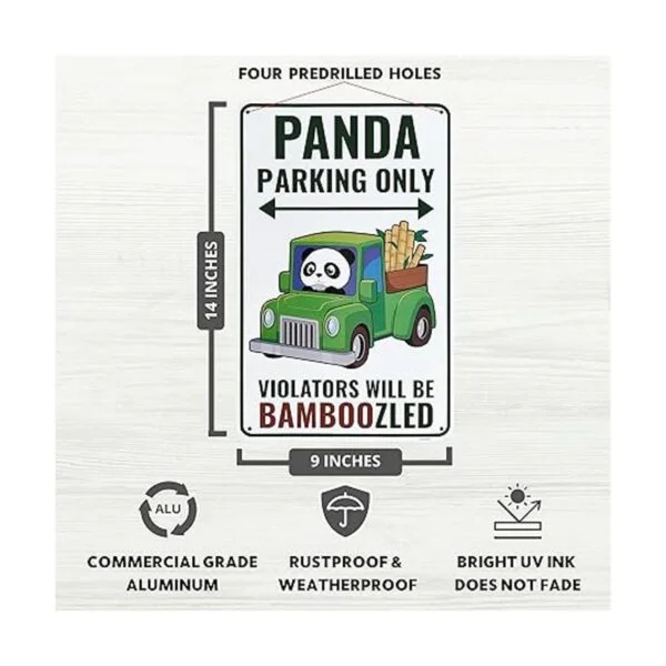 Venicor Cartel de panda 9 x 14 pulgadas Aluminio_2