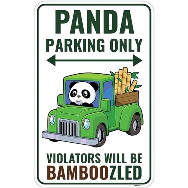Venicor Cartel de panda 9 x 14 pulgadas Aluminio_1