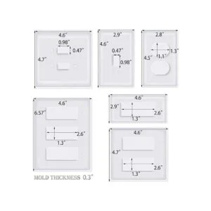 6 moldes de resina para interruptor de luz placa de_3