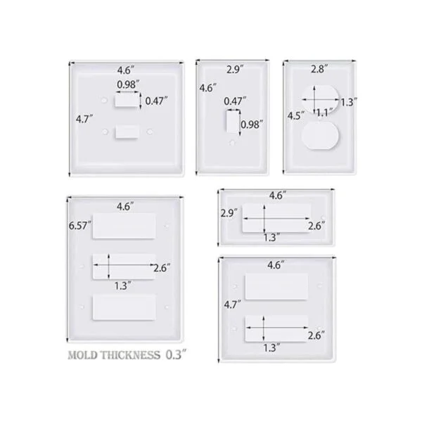 6 moldes de resina para interruptor de luz placa de_3