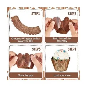 60 envolturas de magdalenas de grano de madera para_4