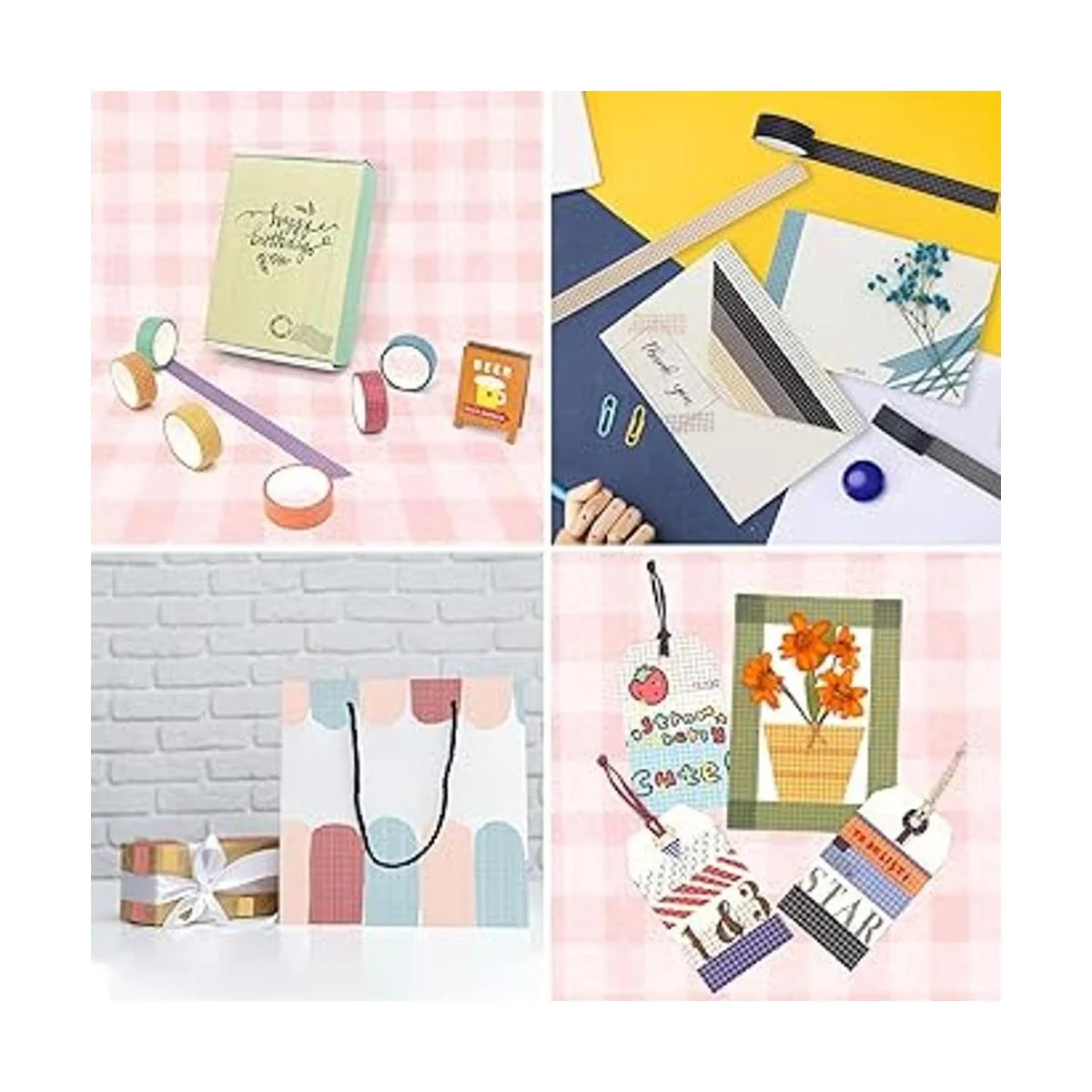 Juego de cintas Washi de cuadrícula 27 rollos de cintas_6