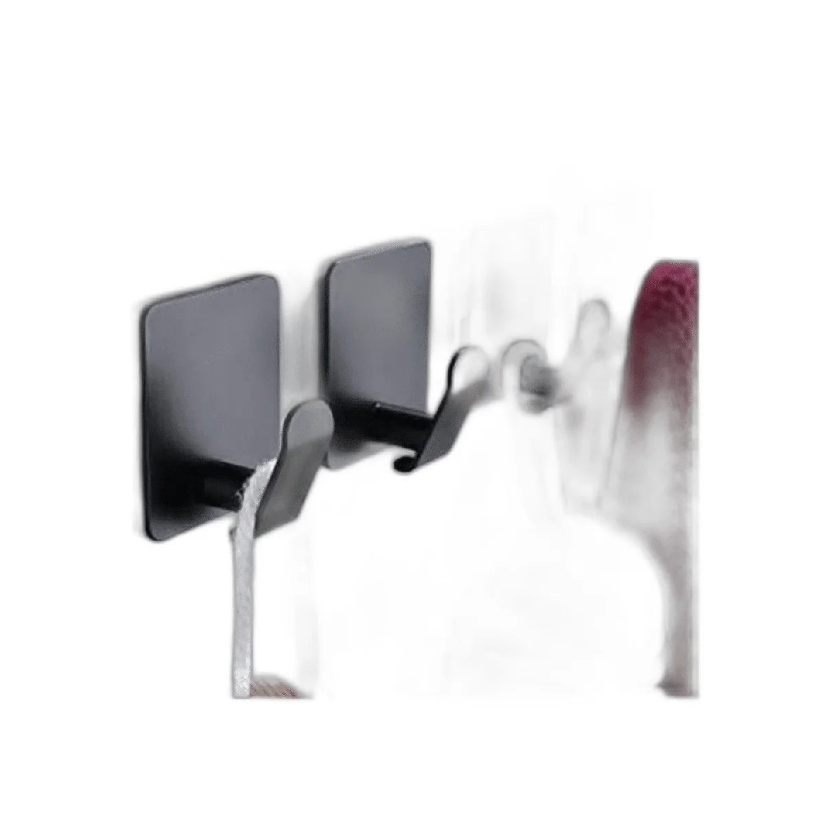 Taozun Ganchos adhesivos ganchos negros para toallas_1