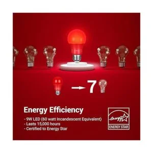 EDISHINE Paquete de 4 bombillas rojas bombilla LED A19_4