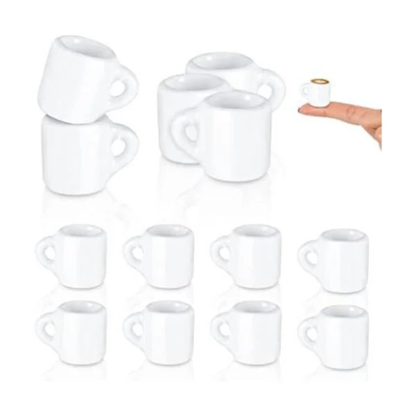 20 mini tazas de café de cerámica blanca taza de té casa_1